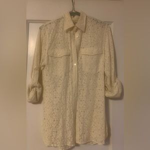 Denim and Supply by Ralph Lauren lacy convertible shirt. Size Small